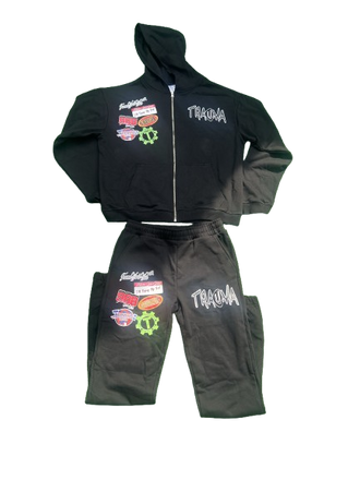 Black "WHAT THE" SWEATSUIT