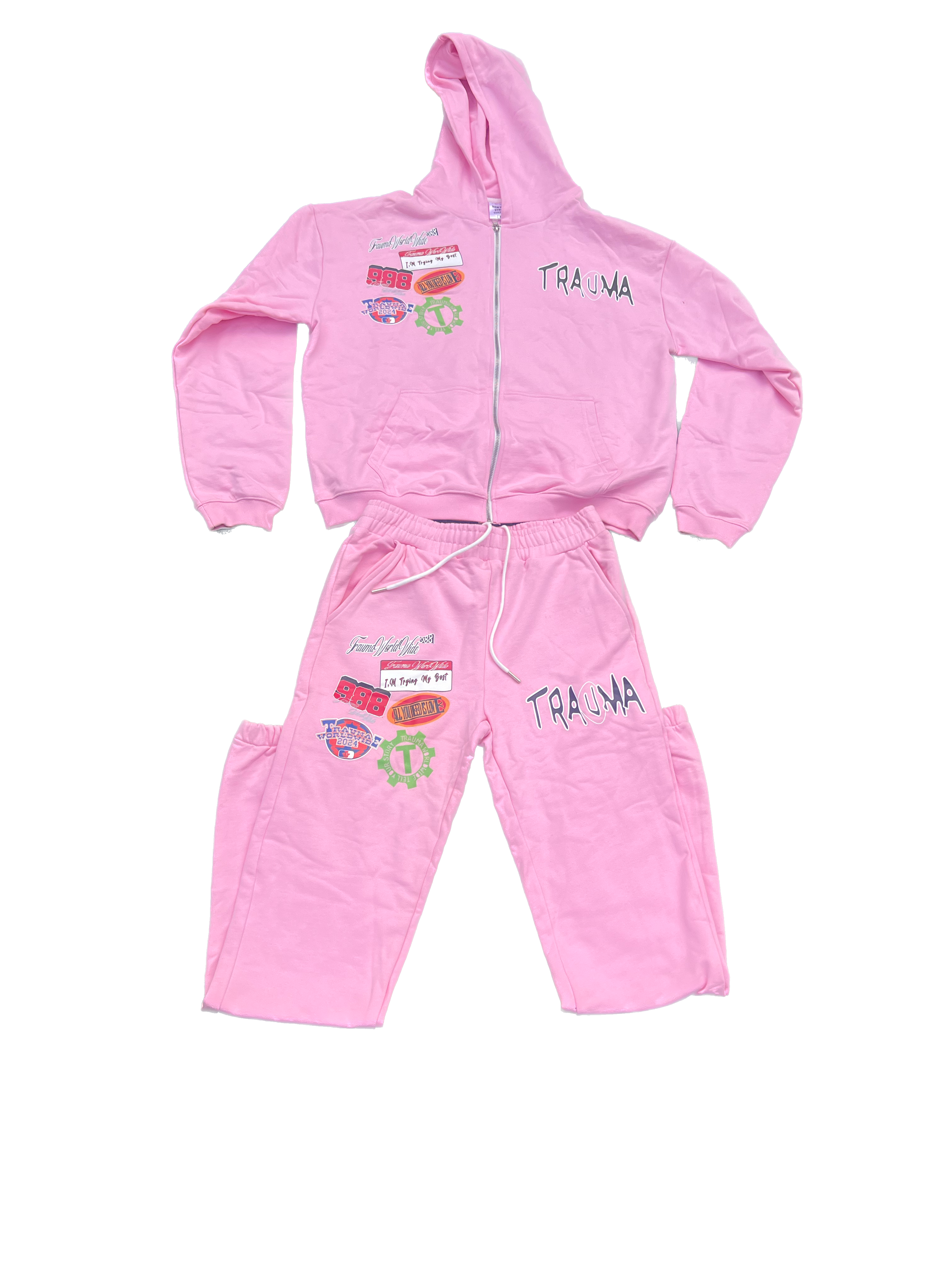 PINK "WHAT THE" SWEATSUIT