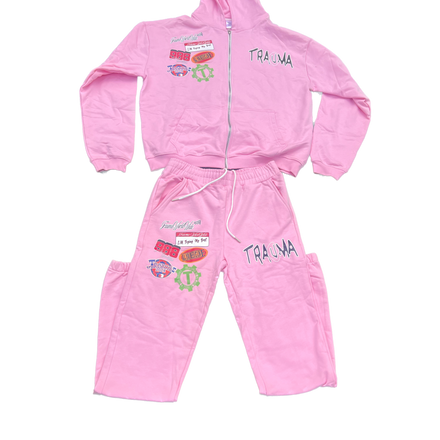 PINK "WHAT THE" SWEATSUIT