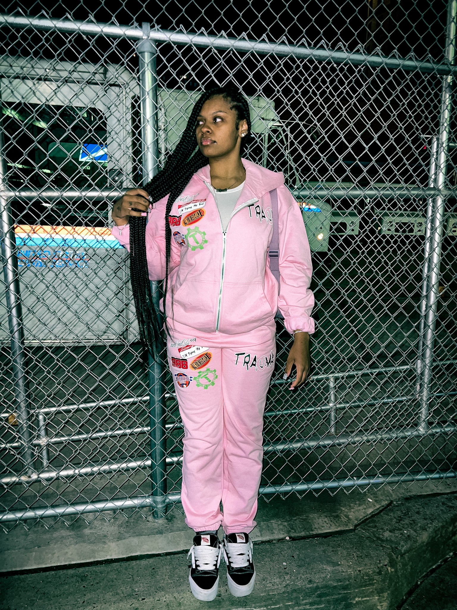 PINK "WHAT THE" SWEATSUIT